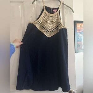 Lilly Pulitzer Halter Dress Navy Blue